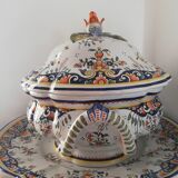 Tureen and its earthenware support from Desvres Geo Martel