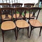 6 caned bistro chairs by Fischer