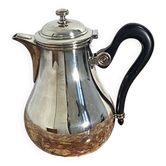 Saint Hilaire teapot in silver-plated metal, with a blackened handle.