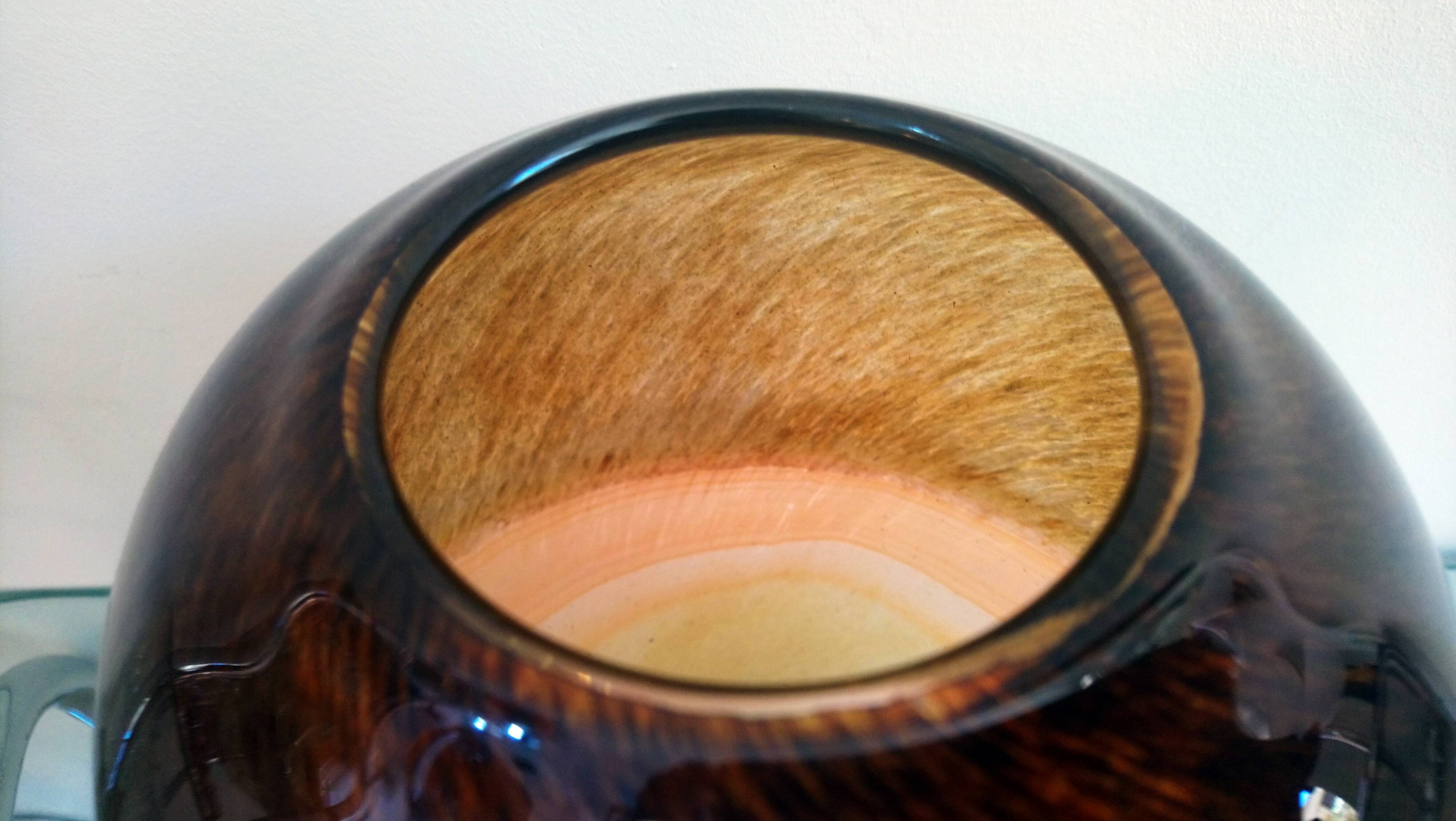 Glass vase blown Italy 70s