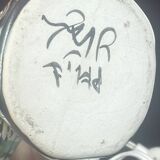 Ceramic lamp foot to be identified signed (helguen?). 21.5 hours of socket