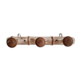 Coat rack wooden hook and patinated white