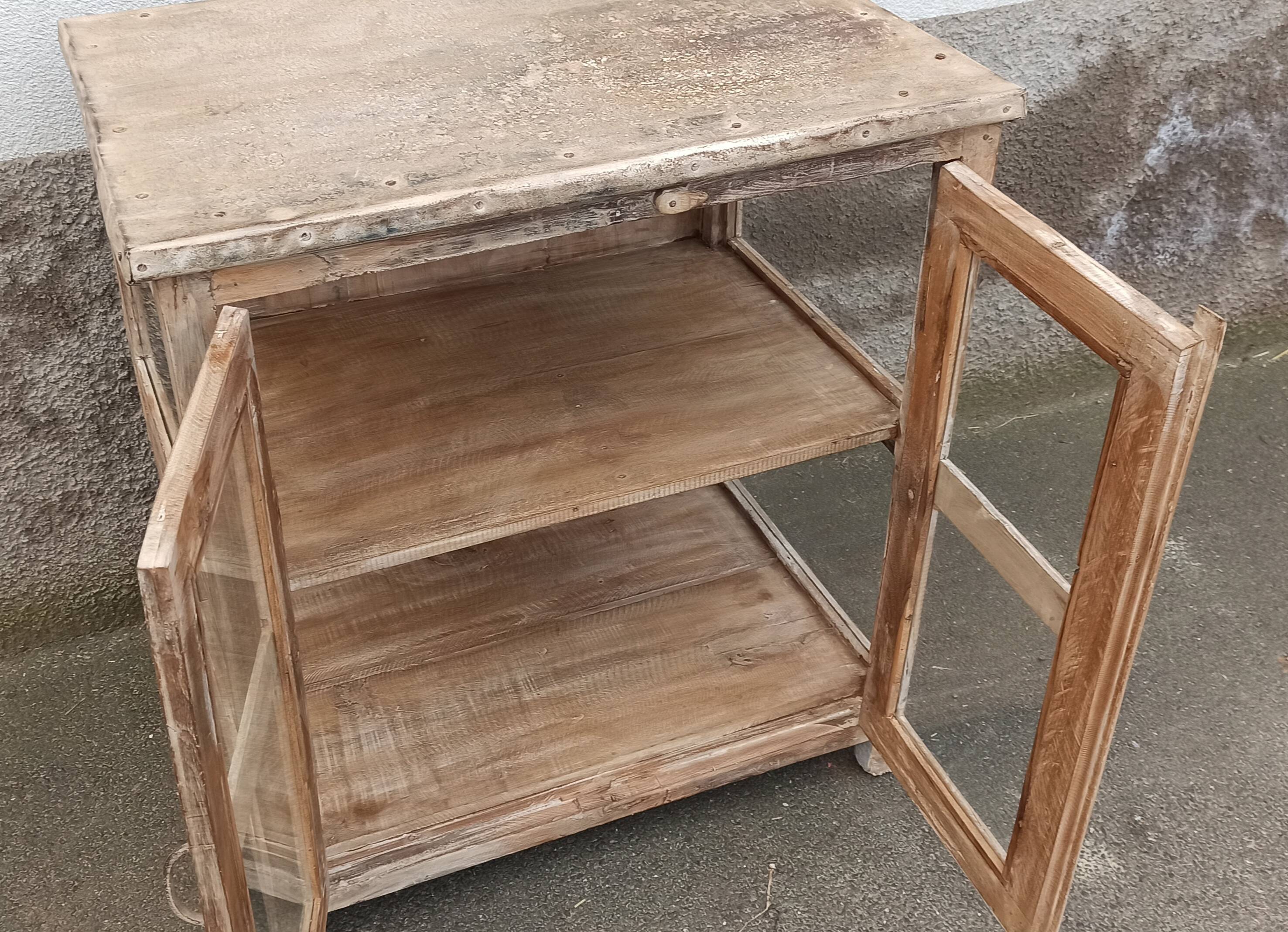 Cream white wooden display case