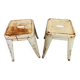 Authentic pair of Xavier Pauchard industrial Tolix metal stools 50