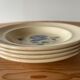 4 old hollow plates Digoin & Sarreguemines "pink pattern"