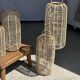 Small lantern-shaped rattan suspension H35 D15