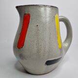 Ceramic pitcher signed Bresse in bright colors