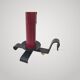 Vintage 1950s table lamp in black leather & burgundy 50s dlg Jacques Adnet r