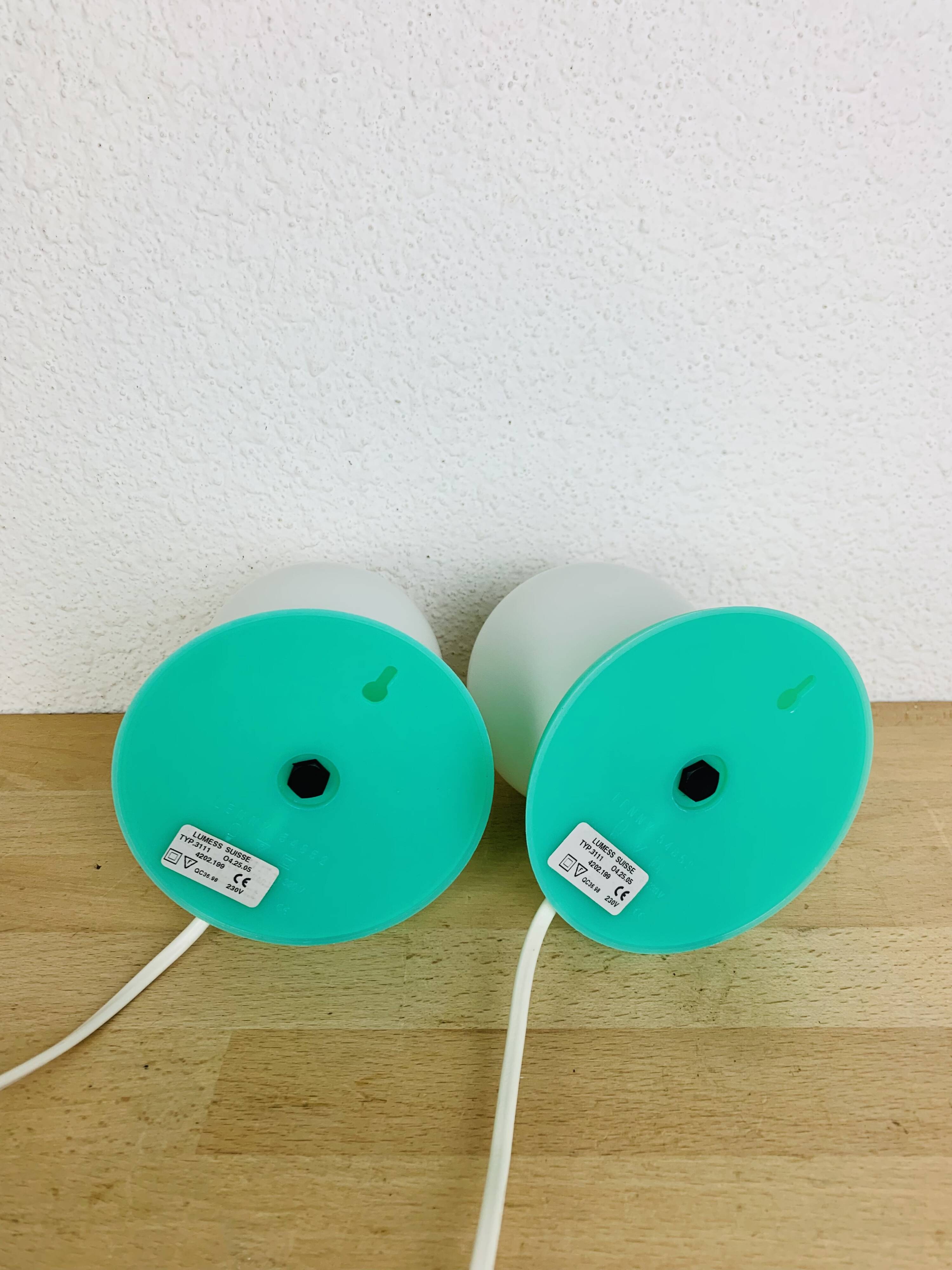 Paire de lampes boules style memphis, années 80