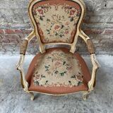 French Armchair with Floral Tapestry