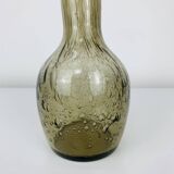 Vintage smoked bubble glass vase