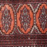 Vintage carpet Uzbek Bukhara handmade 75cm x 132cm 1960s, 1C807