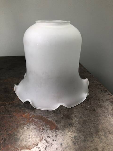 antique tulip lampshade in frosted glass