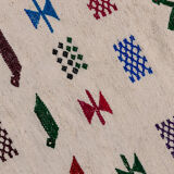 White moroccan carpet in wool 94x140cm