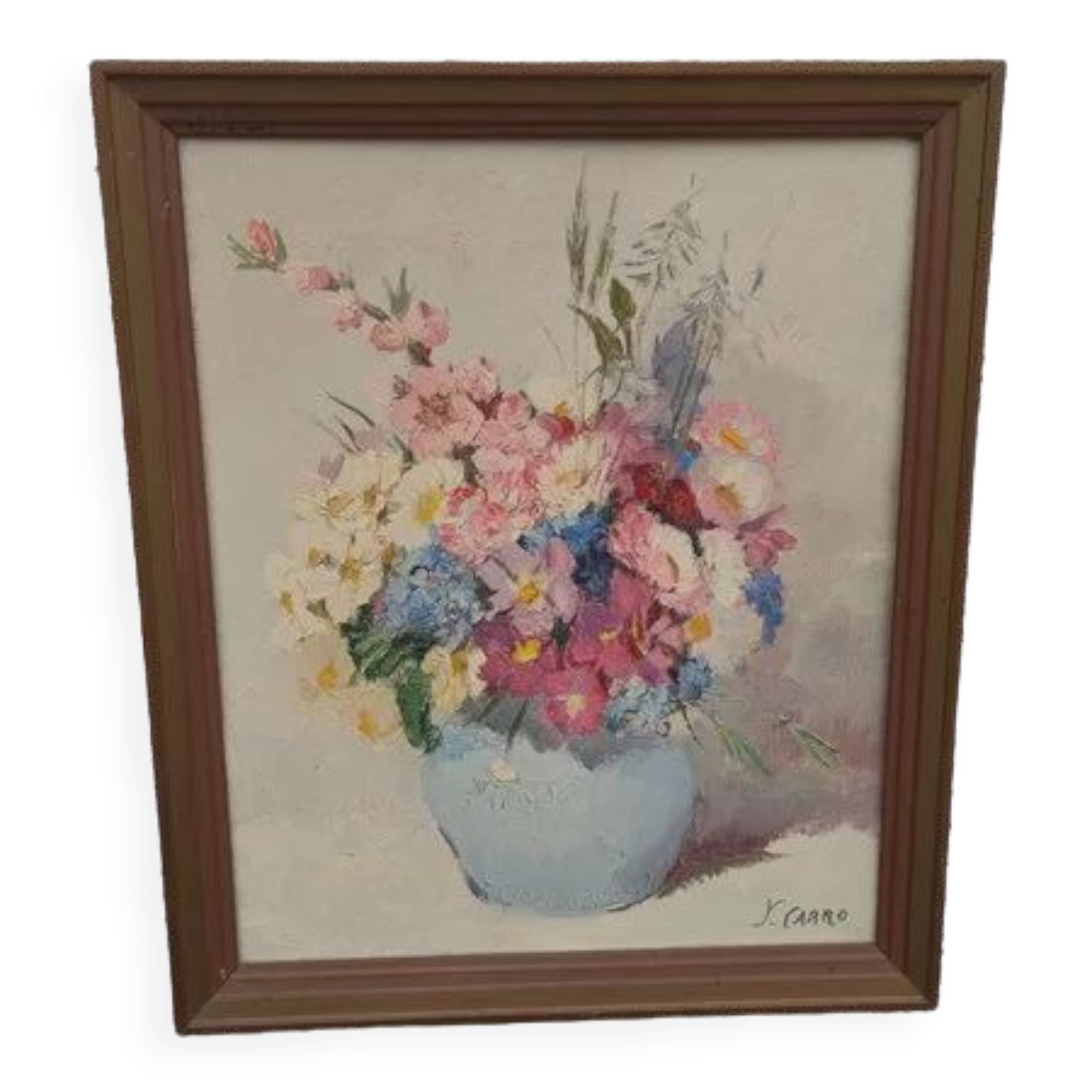 Tableau ancien bouquet de fleurs