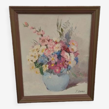 Old painting, bouquet of flowers