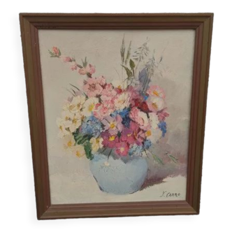 Old painting, bouquet of flowers