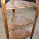 Small cake stand in solid Cuban mahogany and lemonwood inlay, circa 1900