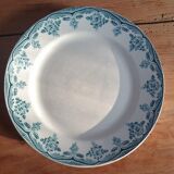 Set 4 flat plates Choisy le Roi XIXth Terre de Fer Boulenger model Bordeaux