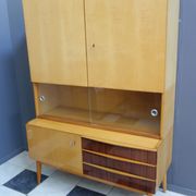 Highboard in two-tone wood with showcase part 1960s by Jitona Czech republic
