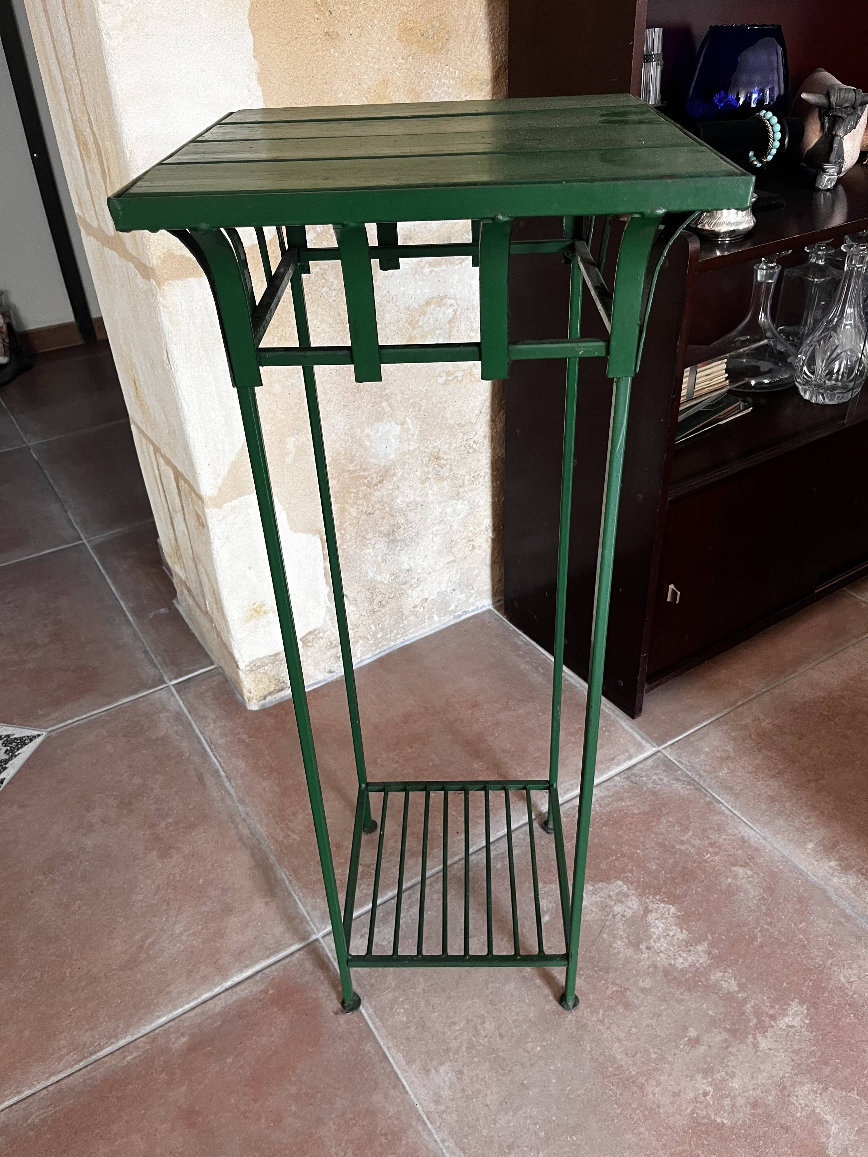 Metal and wood console table