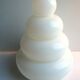 Art Deco table lamp, white glass with 4 superimposed rings, fir shape