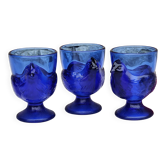 Set of glass hen egg cups
