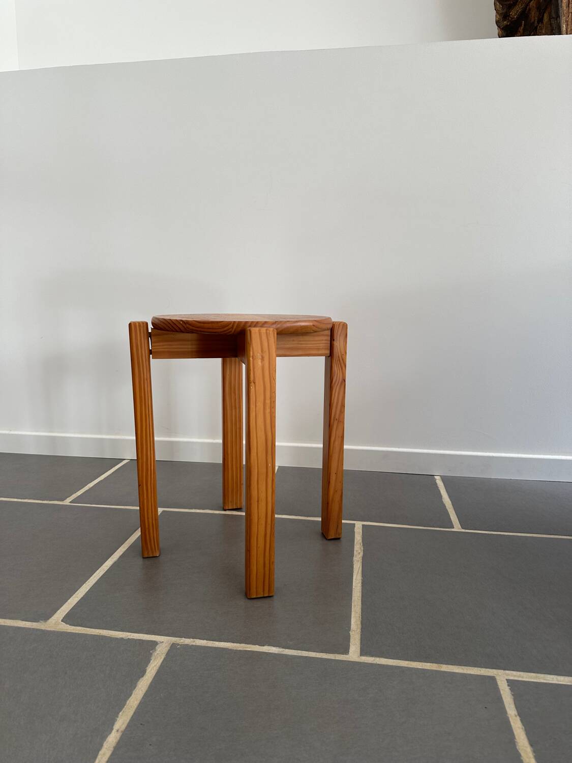 Vintage pine stool