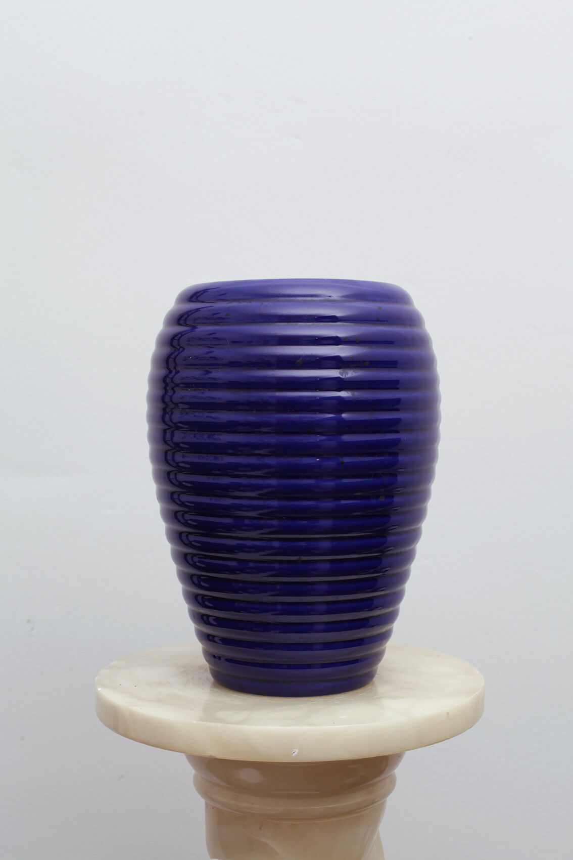 Blue Ceramic Vase - layered ring shape