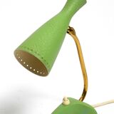 Pair of beautiful green Mid Century Modern Diabolo crow's foot table lamps