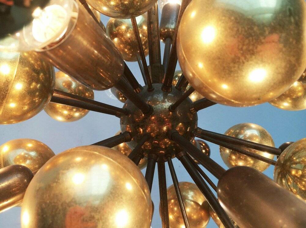 Atomic Brass Ceiling Suspension by Dorothee Becker for Cosack, 1970s.