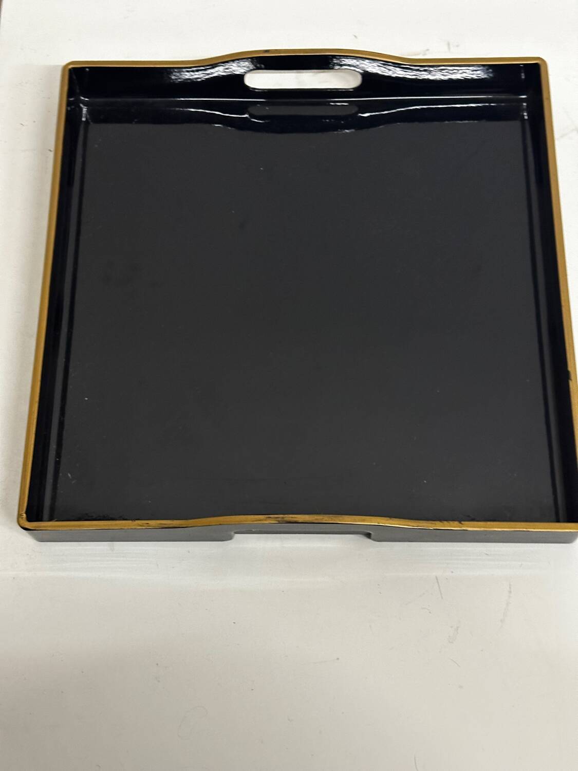 Vintage japanese lacquered wood tray - 29/29 cm
