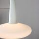 Mid-century italian brass and opaline hat pendant lamp