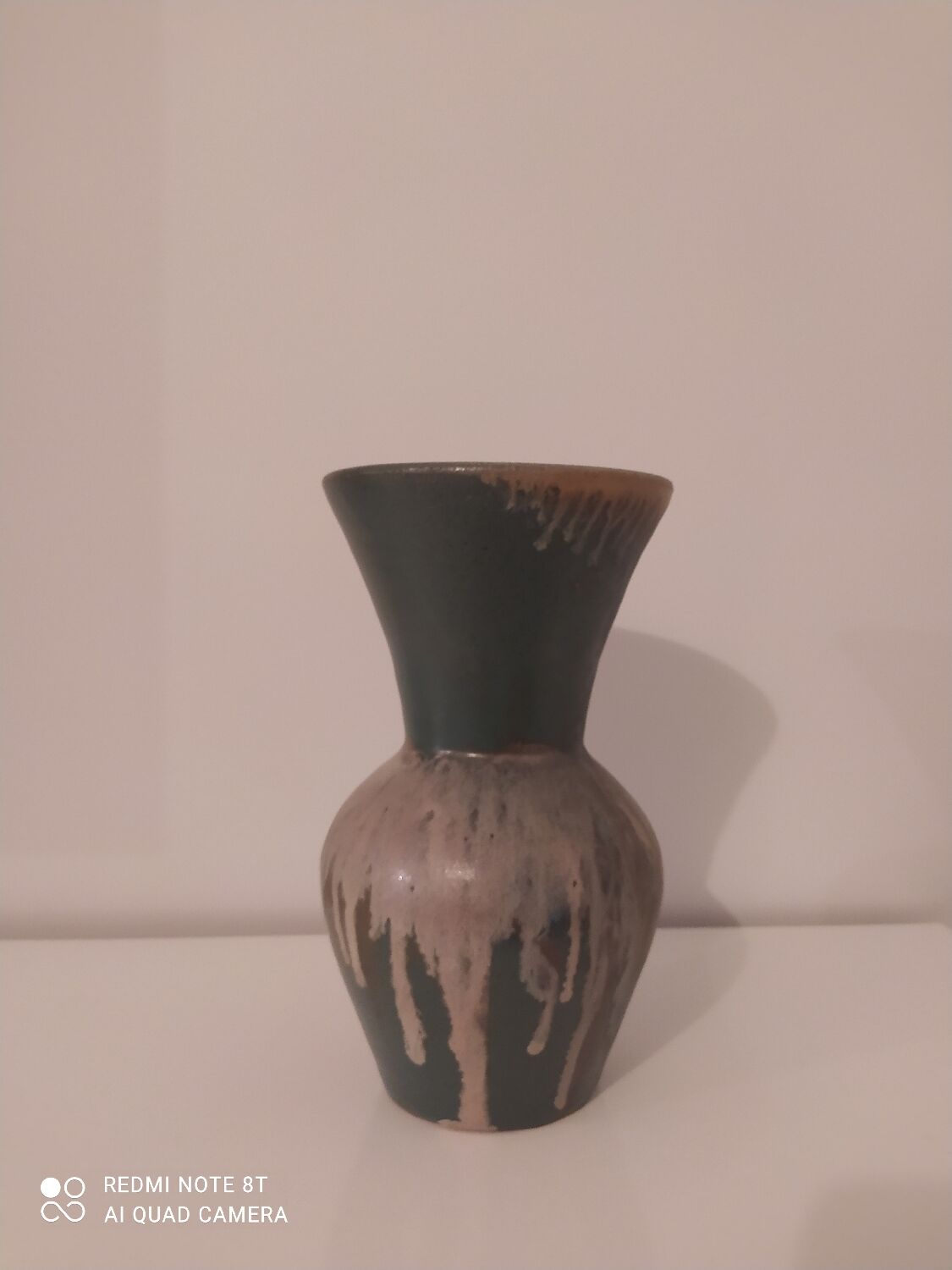 Green stoneware vase