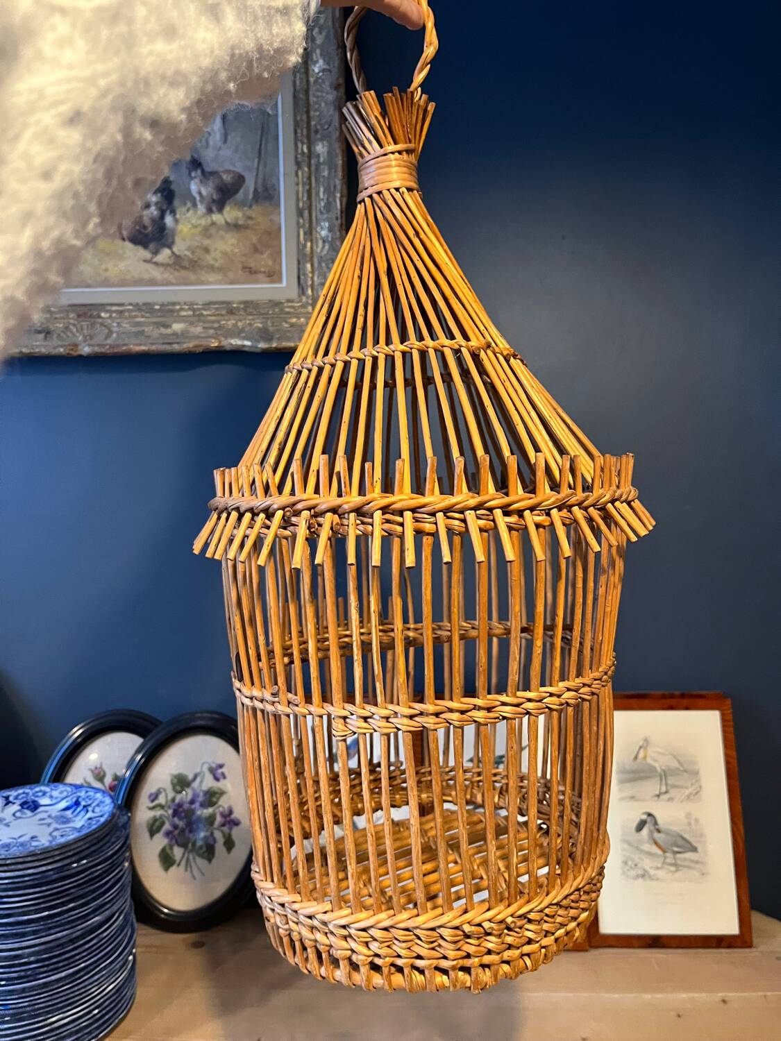 Old wicker bird cage