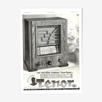 Affiche vintage années 30 Radio TSF Stenor