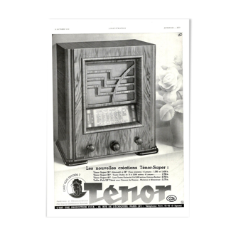 Affiche vintage années 30 Radio TSF Stenor