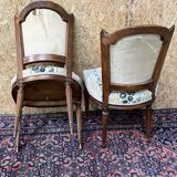 Pair of antique Louis XVI style chairs, beautifully upholstered