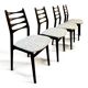 Série de 4 chaises en bois laqué noir, 1960