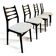 Set of 4 black lacquered wooden chairs, 1960.