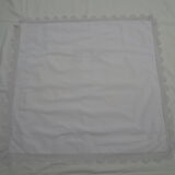 old large pillowcase in thin white monogrammed canvas