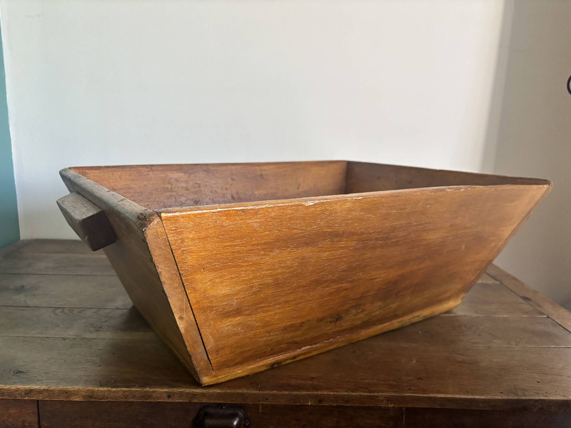 Large vintage wooden dough trough – 65 × 50 cm