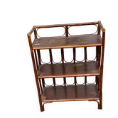 Large vintage rattan and wicker shelf