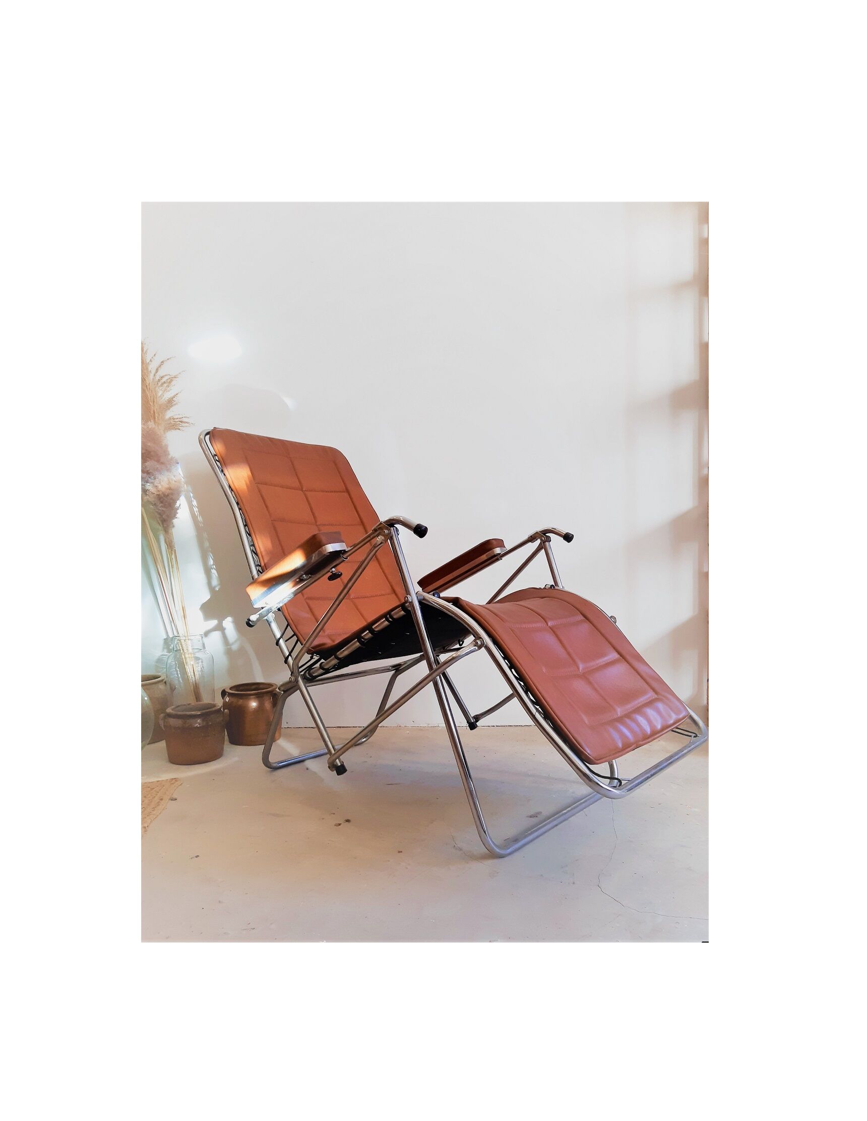 Chaise longue cuir vintage