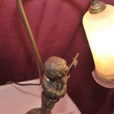 Lampe en bronze "Farbel" avec joueur de flute