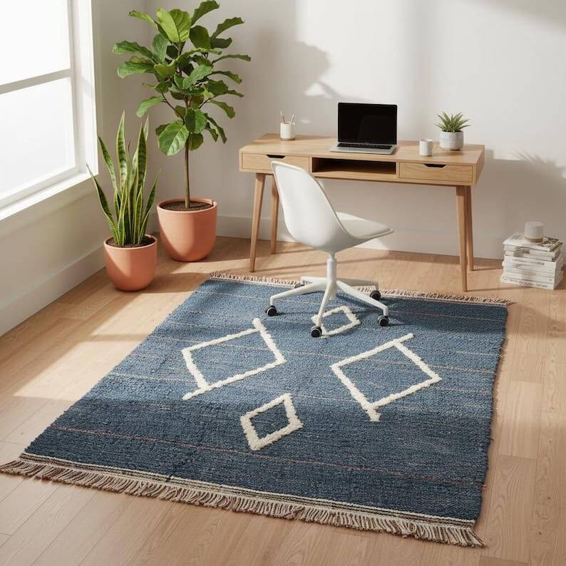 Traditional handmade Berber rug, size 140 x 260 cm