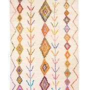 Berber carpet blessed ecru ourain with colored patterns 245 x 150 cm