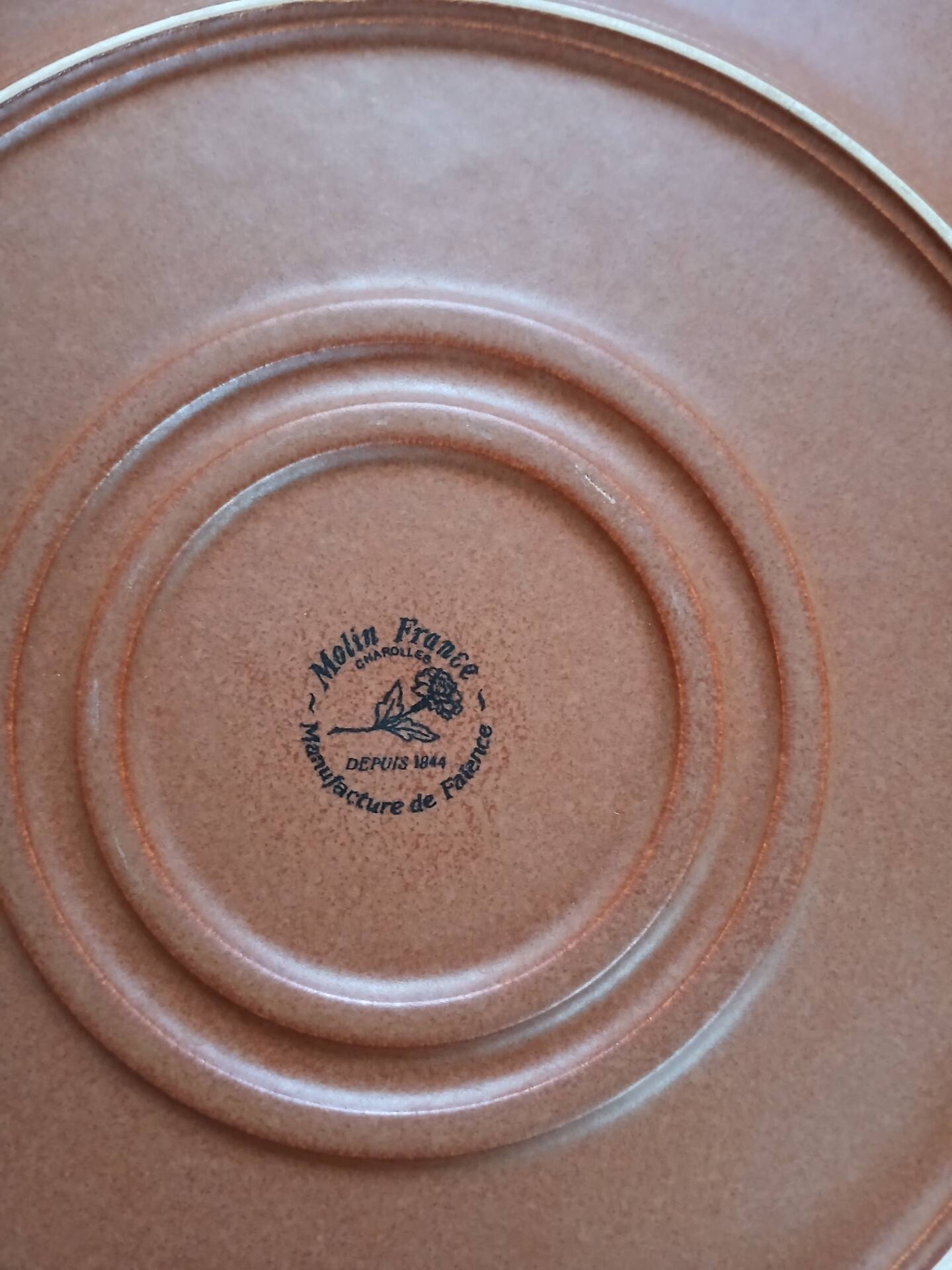 12 large flat plates Molin / Charolles