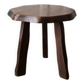 Table d'appoint brutaliste en orme massif, 1950