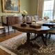 Antique round table in solid oak